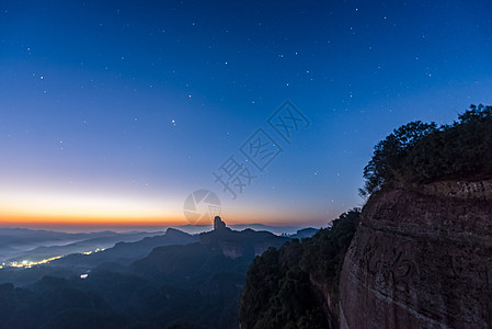 星空丹霞山山水星空素材高清图片