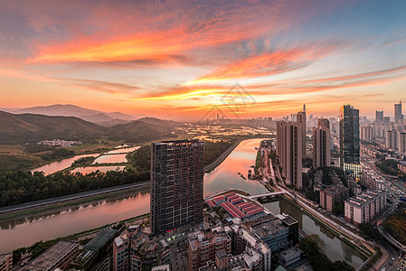 深圳河界建筑背景高清图片素材