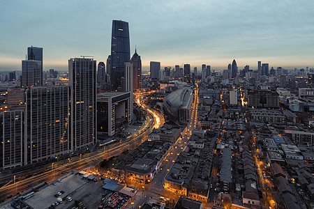 天津城市的黎明背景图片