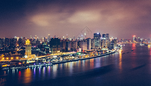 上海黄浦江夜景高楼高清图片素材