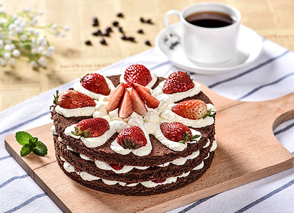 水果蛋糕草莓巧克力甜点高清图片