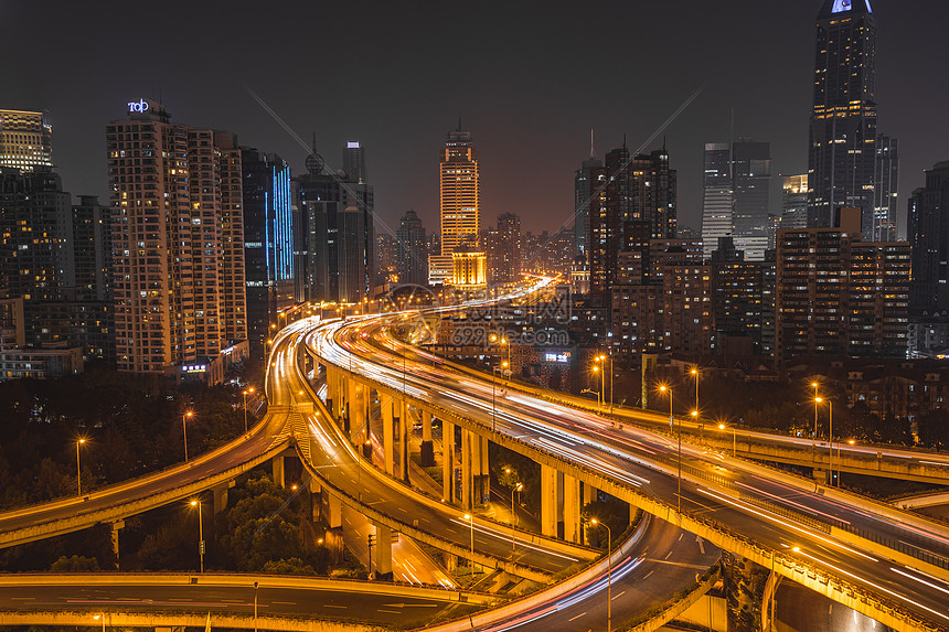 上海立交桥夜景图片