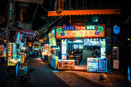 路夜景厦门曾厝垵夜景背景