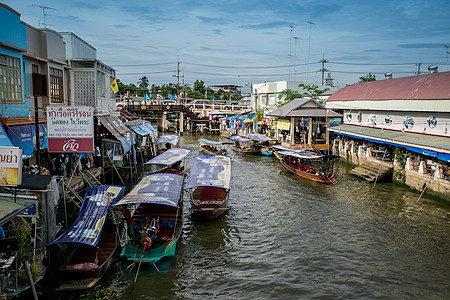 杜拉拉水上市场泰国水上市场背景