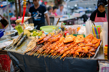 海鲜烤肉泰国美食烤肉背景