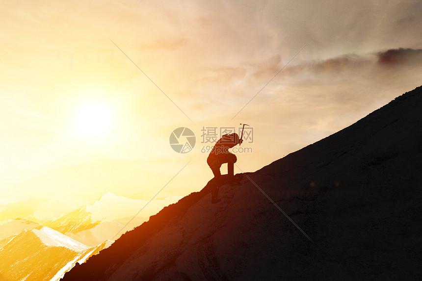 励志登山图片