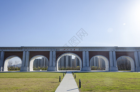 浙江大学logo浙江大学大门背景