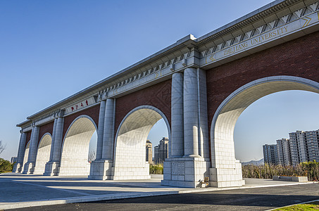 浙江大学logo浙江大学大门背景