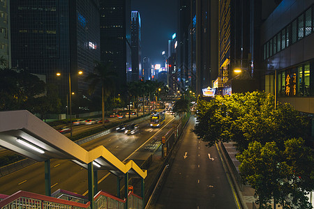 香港夜景道路背景图片