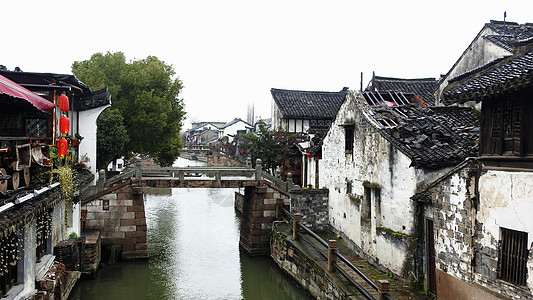 西塘乌镇江南水乡古镇小桥流水人家背景