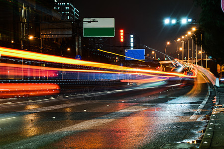 繁忙夜晚城市道路素材高清图片