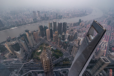 上海陆家嘴高空背景图片