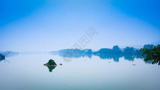 古风山水画禅意中国风意境湖泊背景