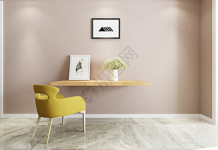 家居空间现代简洁风书桌陈列室内设计效果图背景