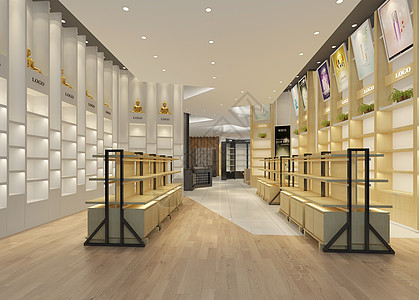 服装店效果图现代简约风卖场展厅室内设计效果图背景