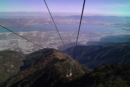 苍山索道洗马潭索道风景背景