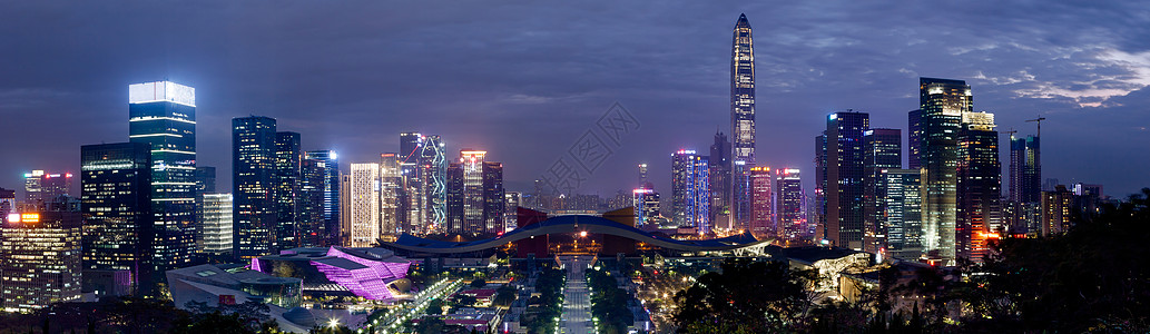 深圳市会展中心深圳福田区中轴线夜景全景背景