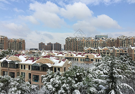 小区wifi覆盖雪后小区的风景背景