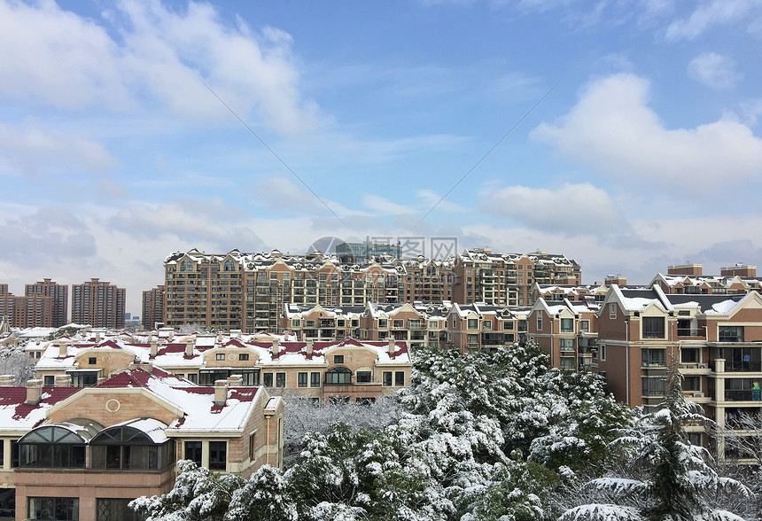 雪后小区的风景图片