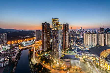 深圳罗湖城市建筑夜景背景