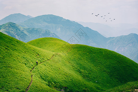 蓝天草原武功山户外风光背景