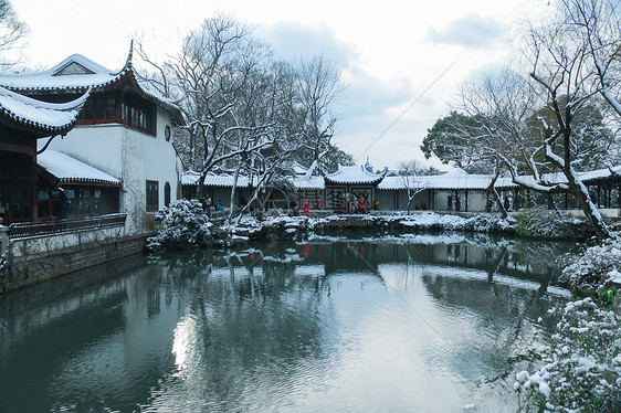 苏州留园雪景图片