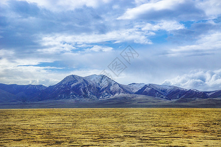 草原雪山青海湖唐古拉山背景