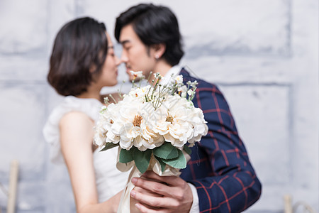 韩式婚纱新婚幸福年轻夫妻背景