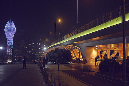灯光夜景桥图片