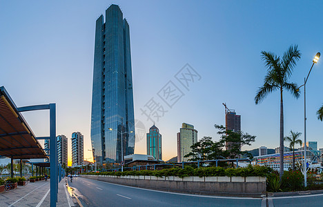 海上世界城市建筑与城市道路背景