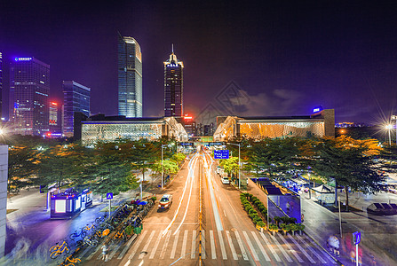 夜色迷离深圳地标建筑图片素材