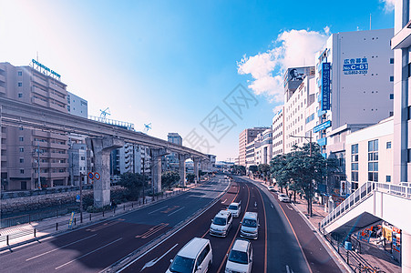 日本冲绳城市高架道路图片