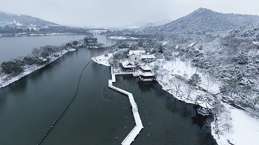 雪景湖杭州雪景风光背景