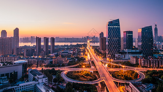 武汉城市夜景背景