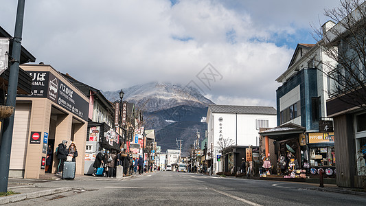 日本别府地狱温泉街景图片