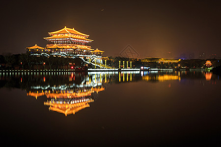 新年旅行大唐芙蓉园夜景背景