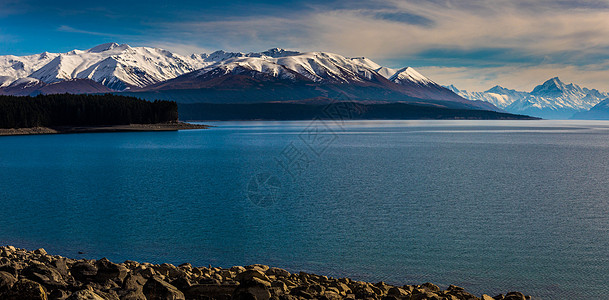 新西兰湖新西兰库克山国家公园背景