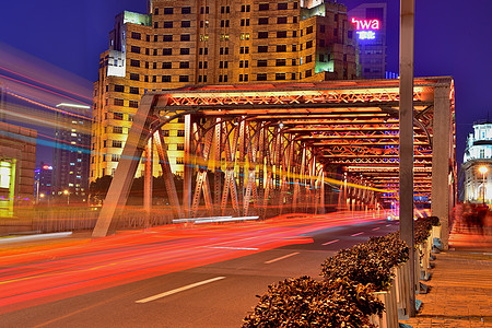 上海外白渡桥夜景背景图片