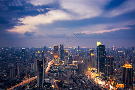 南北双阳台上海徐汇夜景背景