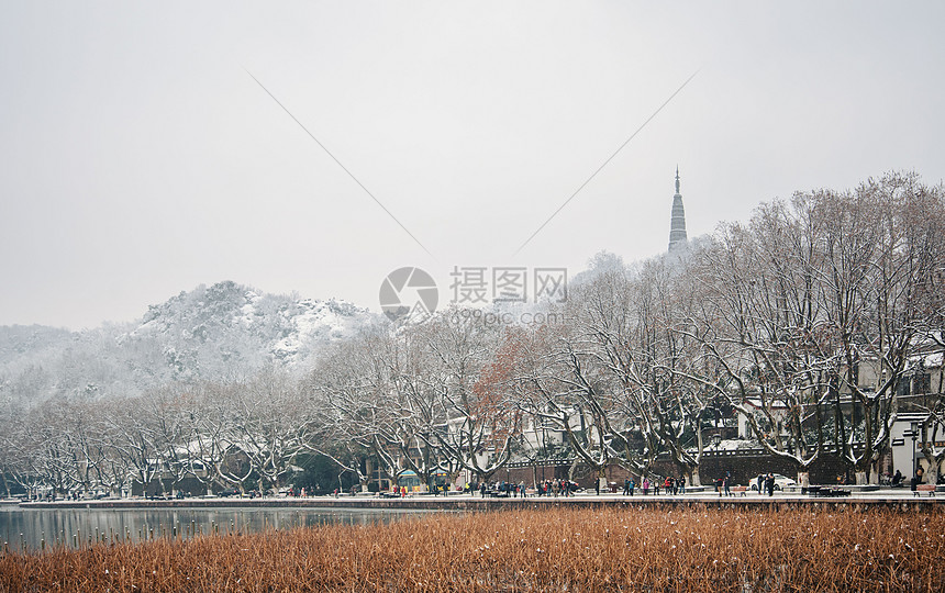 雪后西湖图片