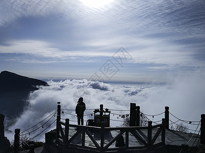 梵净山云海观海背景