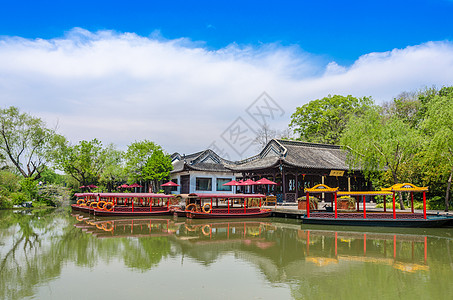 景区讲解江苏扬州瘦西湖风光背景