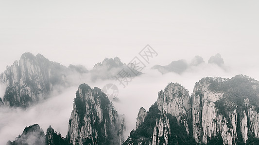 插画山充满水墨韵味的中国风图片背景