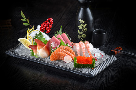 寿司宣传单日式料理生鱼片背景