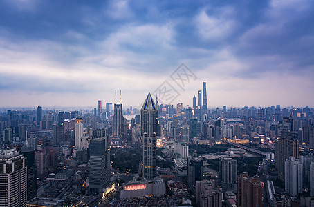 上海陆家嘴日转夜延时上海城市风光背景