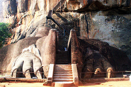 皇宫遗址世界文化遗产斯里兰卡狮子岩背景