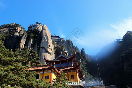 九华山天台景区九华山的天台峰背景