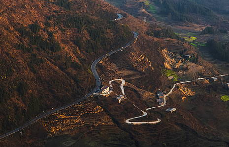 春节风素材史迪威公路春色却像秋背景