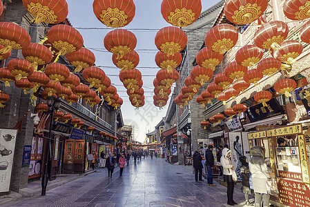 天津古文化街传统中国年背景