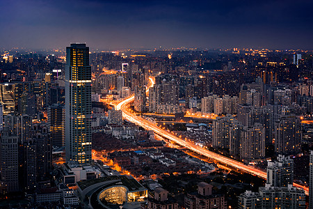 上海街道夜景上海夜景风光背景